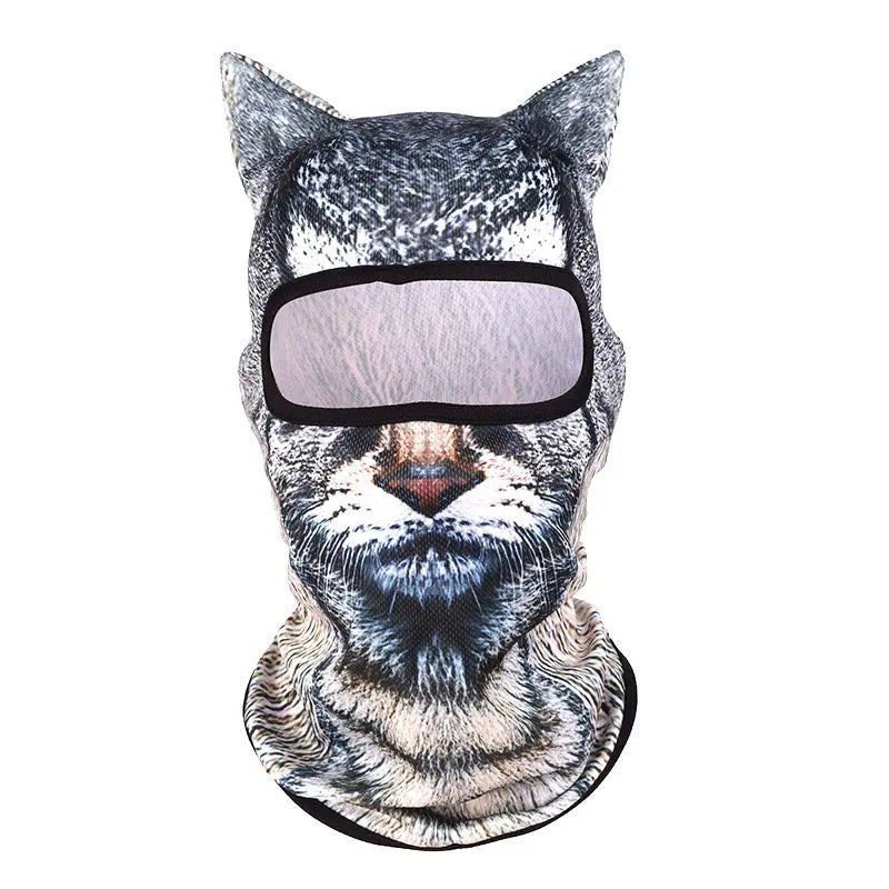 3D Cat Ear Balaclava, Breathable Polyester Shiesty Ski Mask for Men & Women, Whimsical Party Accessory for Festivals, Raves & Halloween, Cool Mask, Ski Masks