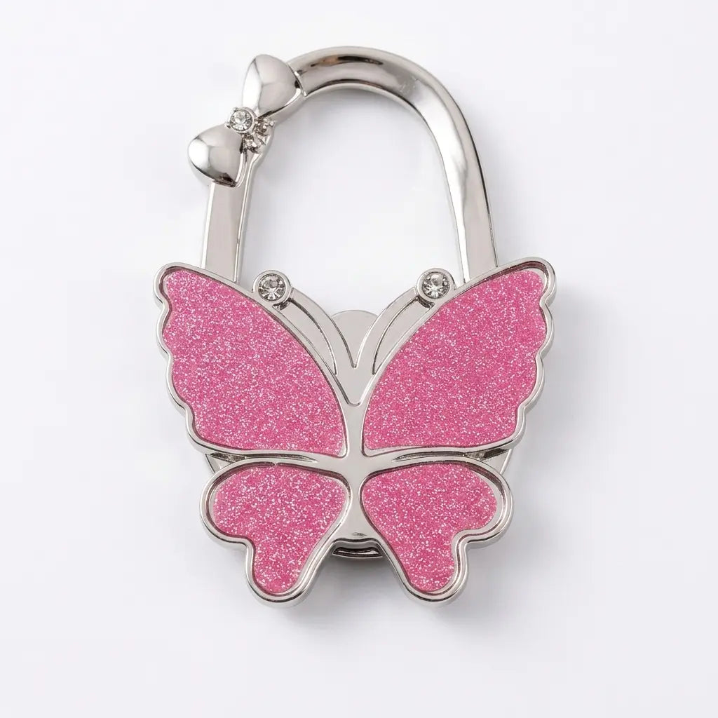 Butterfly Foldable Purse Hook: Portable Handbag Hanger & Table Holder Stand