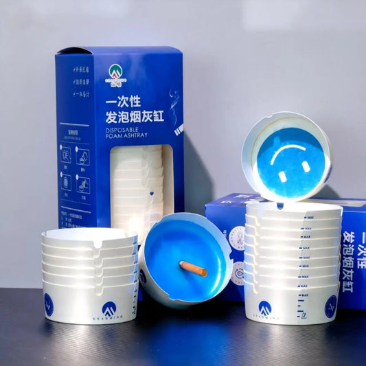 Disposable Paper Ashtrays 25-Pack – Portable Eco-Friendly with Deodorizing Smokeless Gel for Indoor & Outdoor Use