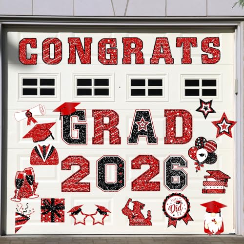 2026 Graduation Car Magnets Congrats Grad Magnetic Bumper Stickers Refrigerator Decals Senior Car Decorations for Car Refrigerator Garage Door