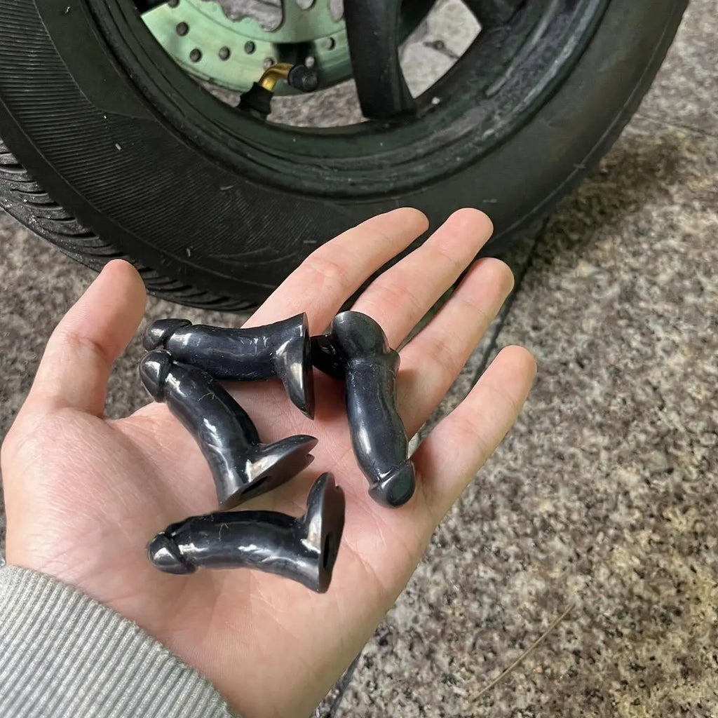 4-PCS Creative Funny Middle Finger Valve Stem Caps – Waterproof & Dustproof Tire Air Caps for Cars & Bikes