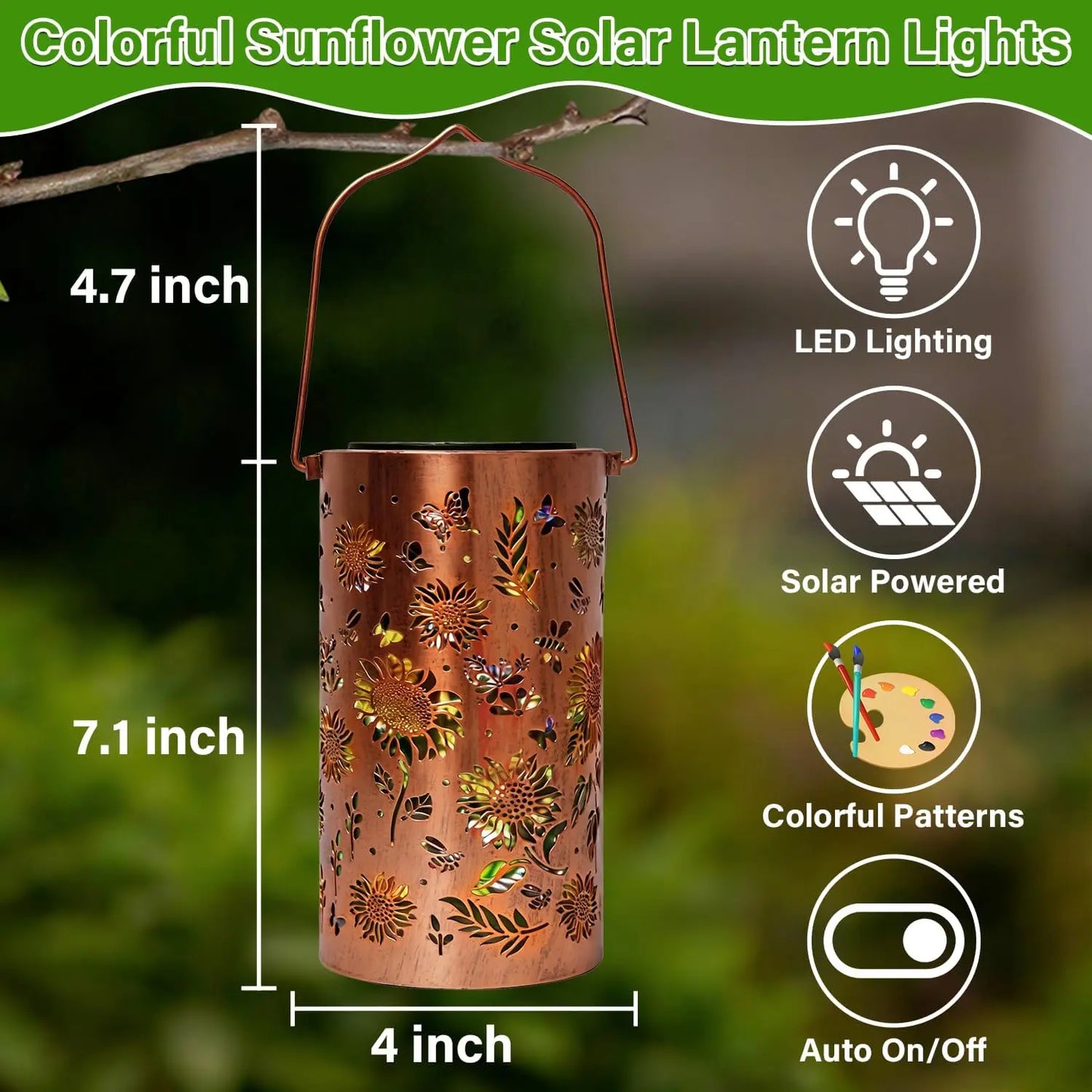 Colorful Sunflower Solar Lantern for Outdoor Garden Decor