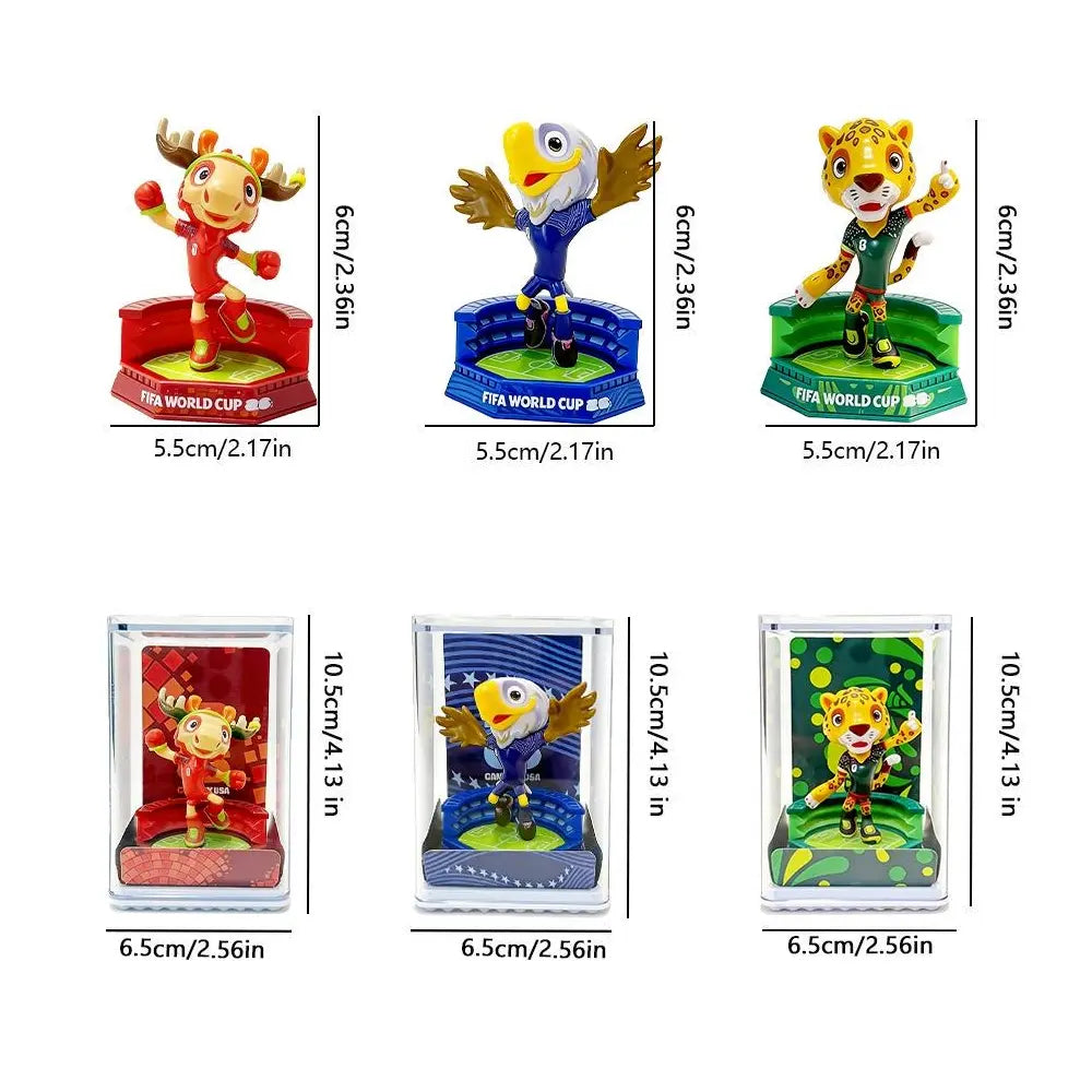 [Set of 3] FIFA 2026 World Cup Mascot Official Licensed Toy Figurines Collectable Soccer (Maple, Zayu & Clutch) Summervibes outdoorfun anime collectible