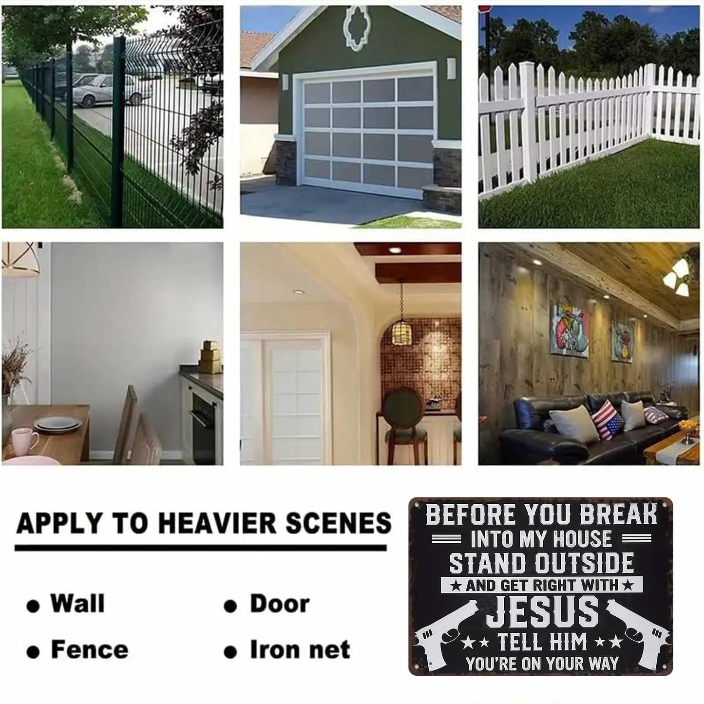 8×12 Aluminum Patriotic Metal Sign, Bold Black & White Home Decor Plaque for Entryway, Man Cave & Indoor Outdoor Display