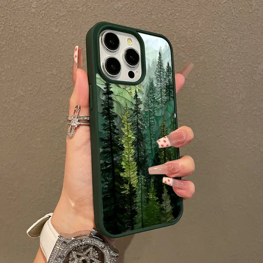 Stained Glass Forest Magnetic Protective Case for iPhone