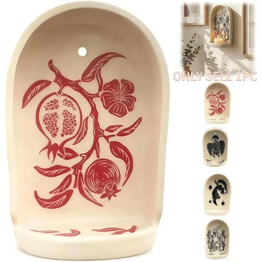 Resin Arch Wall Niche Decor – Gothic Fantasy Shrine Decoration, Artistic Home Hanging Ornament
