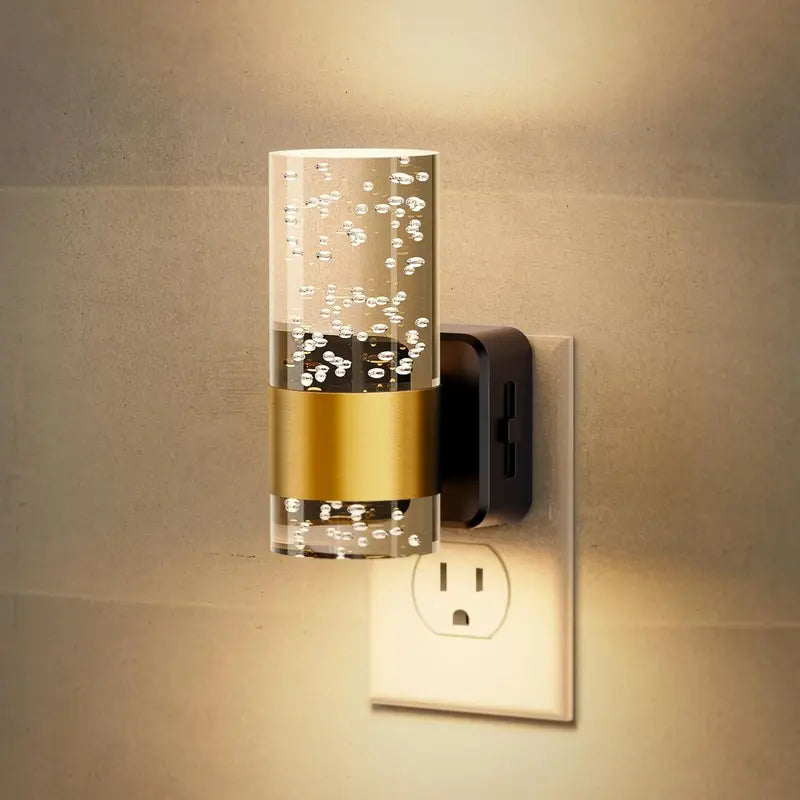 2 Packs Acrylic Aesthetics Night Light, Auto Dusk to Dawn Sensor LED Night Light for Bedroom Kitchen, Dimmable