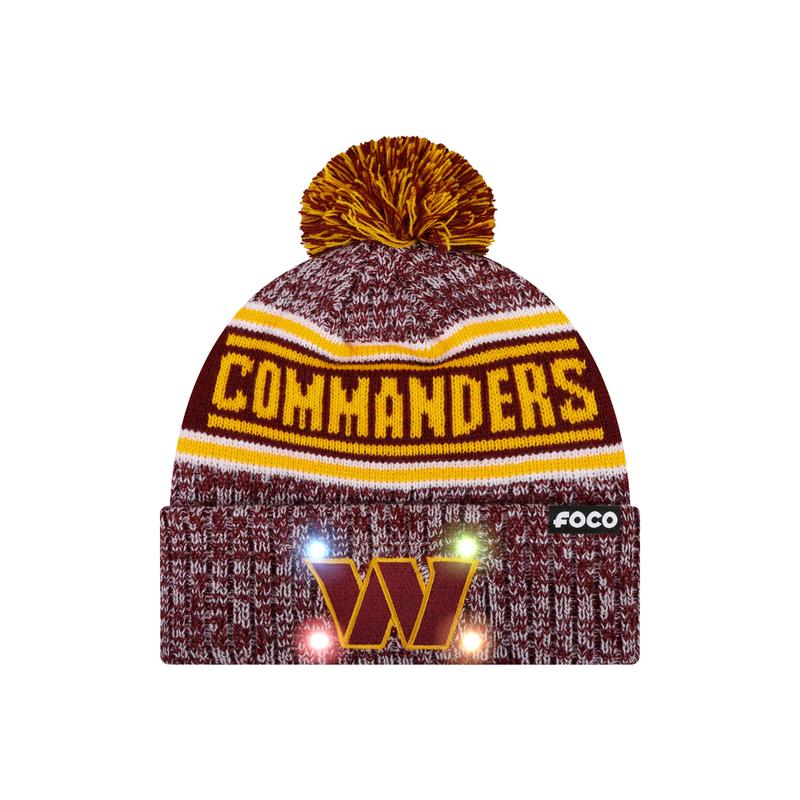 NFL Officially Licensed Team Color Warm Light up Pom Beanie