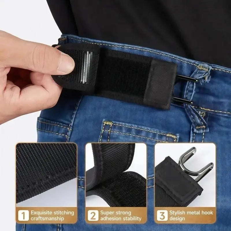 No-Show Invisible Fabric Belt for Men & Women – Adjustable Flat Buckle Belt for Jeans & Pants