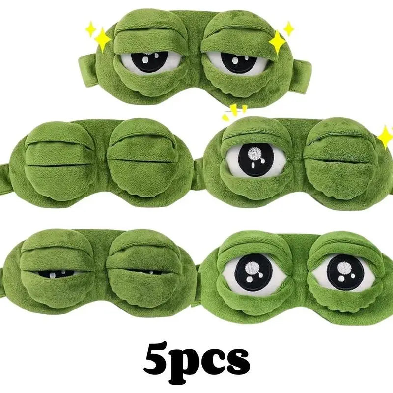 3D Funny Frog Sleep Mask | Adjustable Movable Eyes Cartoon Eyeshade