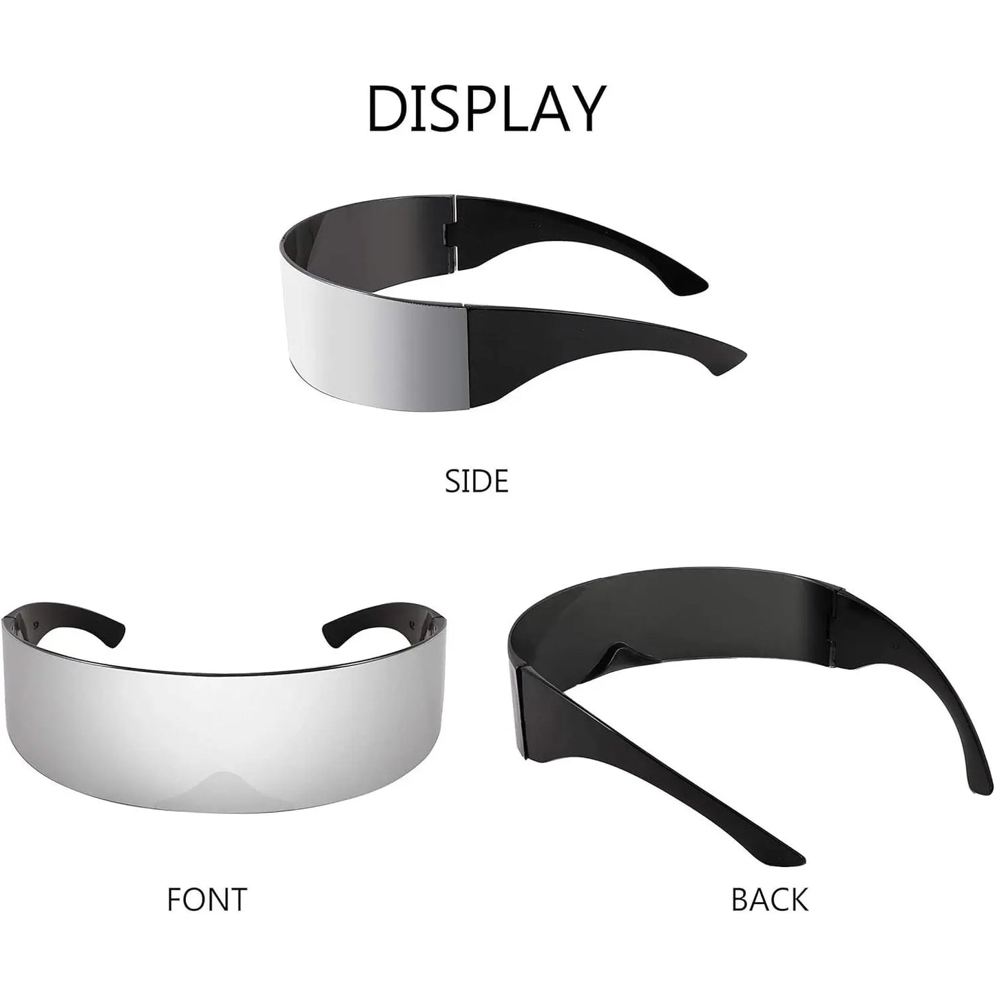 Futuristic Mirrored Cyclops Visor Sunglasses – Unisex Cyberpunk Shades
