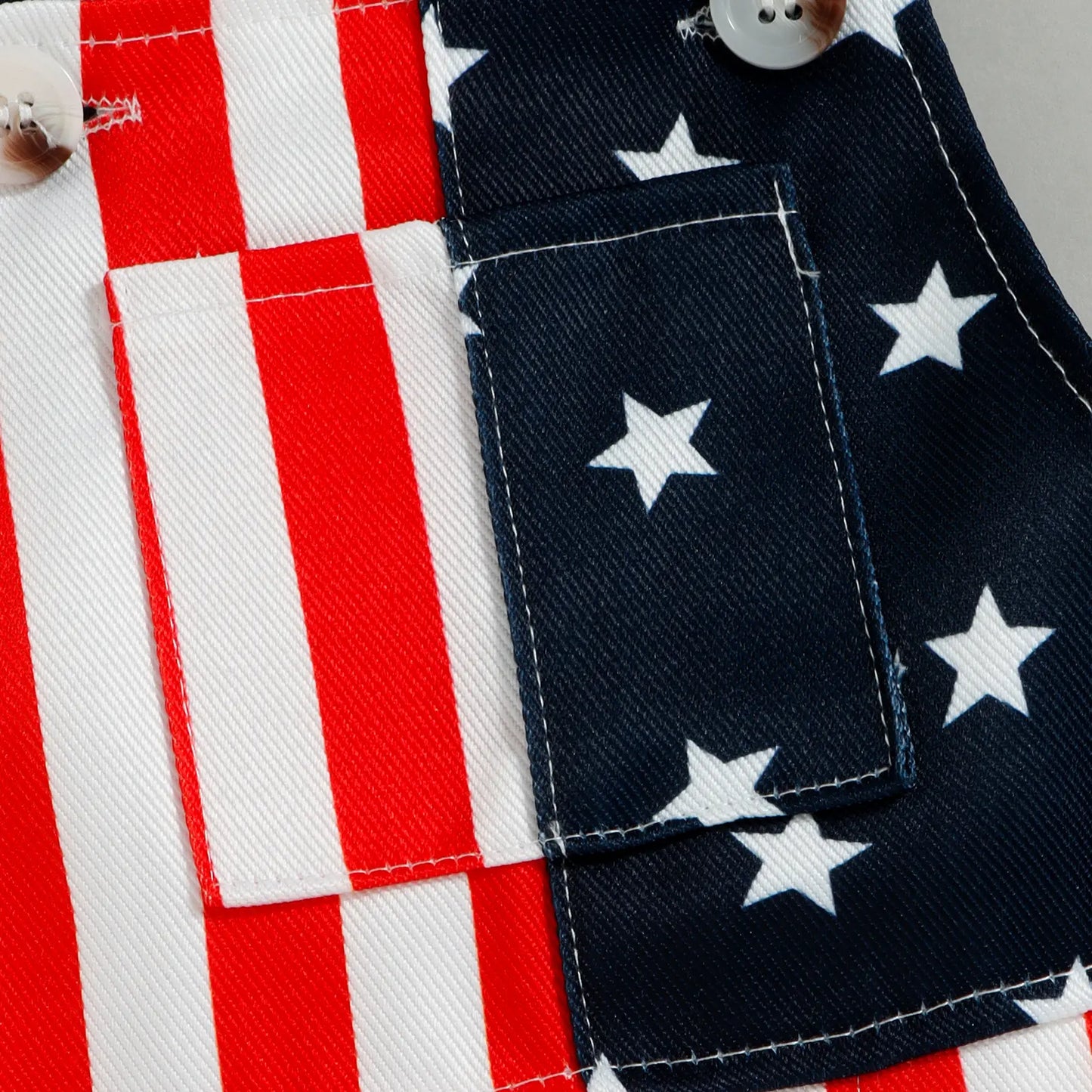 Babamoon Toddler Baby Boy Girl 4th of July Outfit Girl Boy American Flag Overall Shorts Suspender Denim Jumpsuit with Pocket Costume Romper #Summervibes