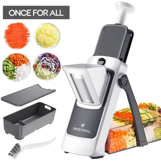 Adjustable Vegetable Slicer with Food Container – Safe Kitchen Mandoline