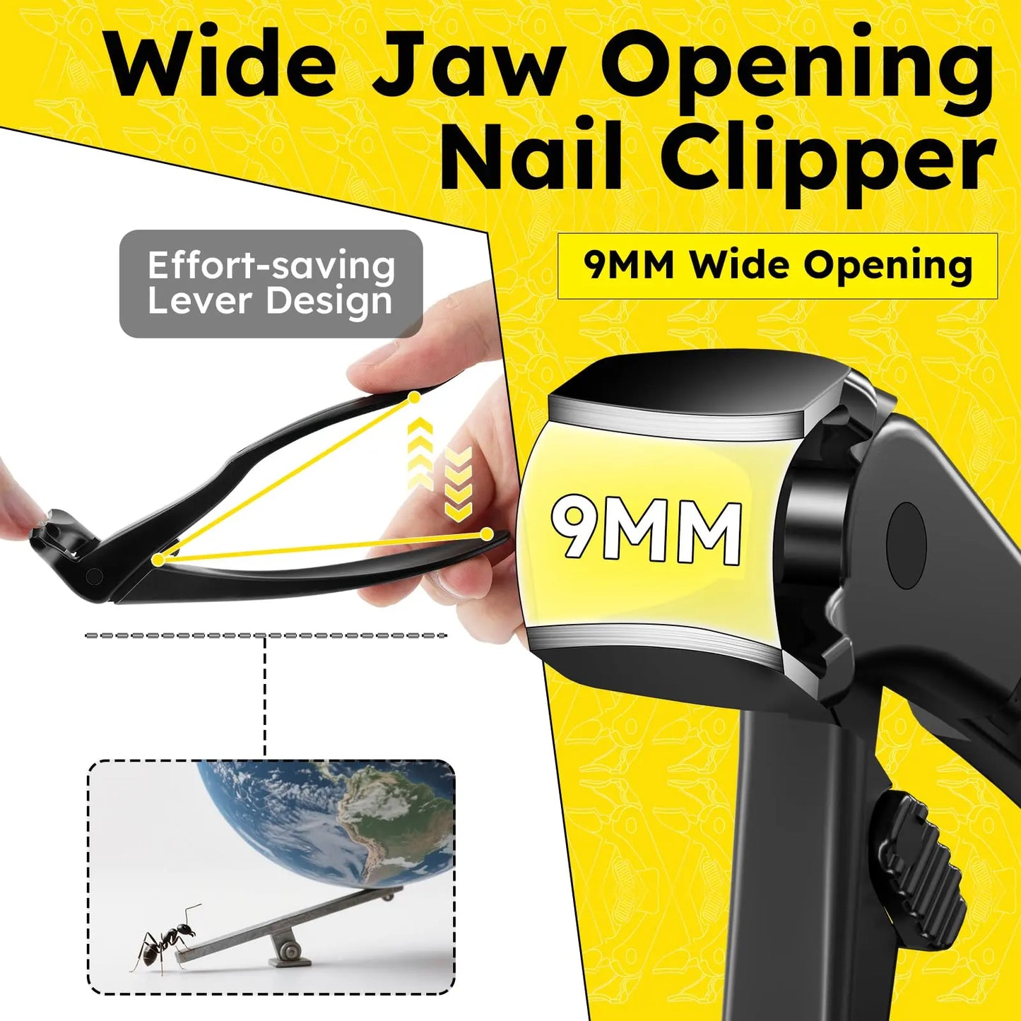 Metal Toenail Clippers for Adults, Long-Handled Curved Head with Catcher, Ultra-Sharp Heavy-Duty for Thick Nails
