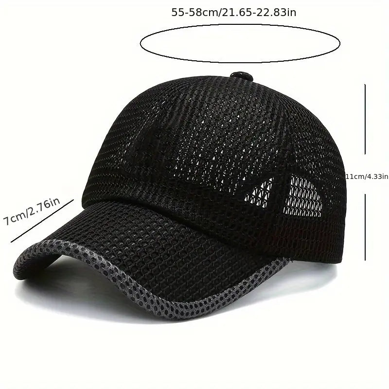2pcs Men's Mesh Trucker Hats - Adjustable Cotton Snapback, Outdoor Sports Sunscreen Duck Tongue Cap, Breathable Adult Universal Gift, Men's Sports & Outdoor Accessories, Adjustable Cotton Hat,summerwins,father'sdaygifts,campingessentials,campinggear