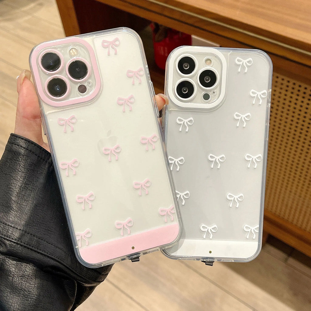 LED Bowknot Phone Case – Aesthetic Shockproof Protective Cover for iPhone 17 Pro Max