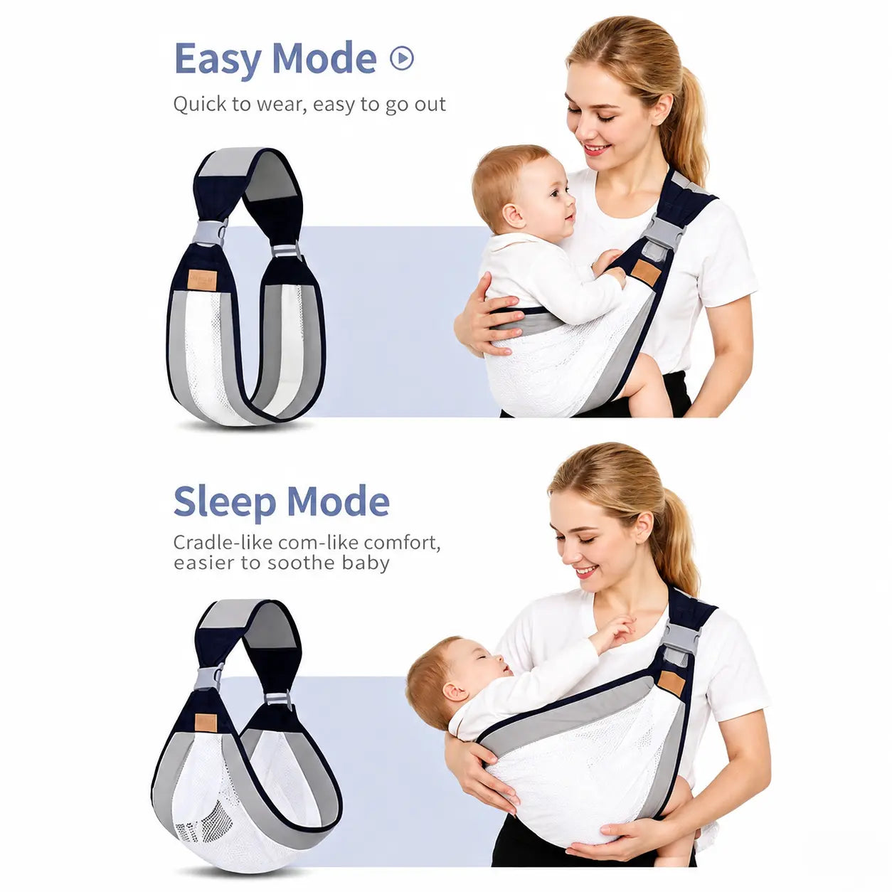 Adjustable Breathable Mesh Single-Shoulder Baby Carrier – Lightweight Hands-Free Strap