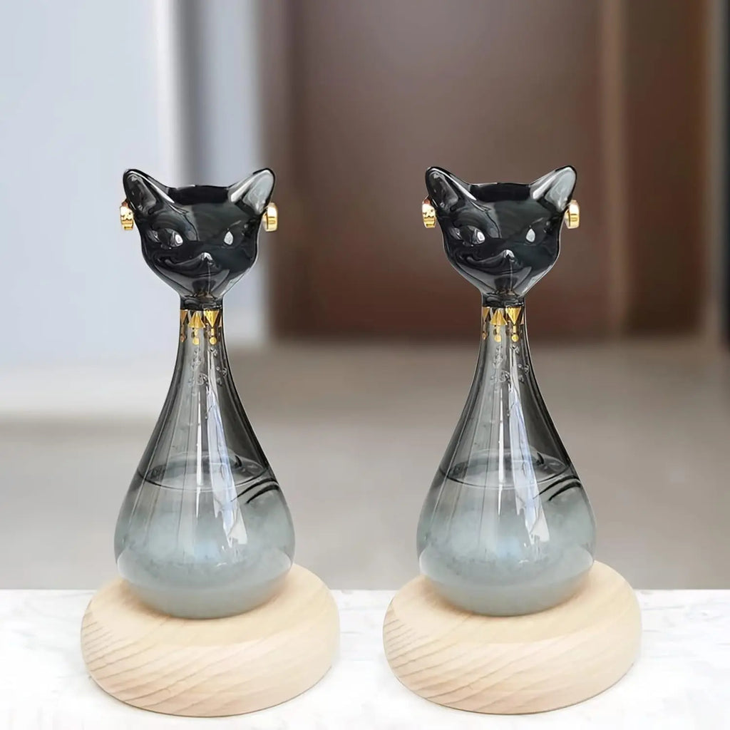 Cat-Shaped Storm Glass Weather Predictor for Home & Office Decor