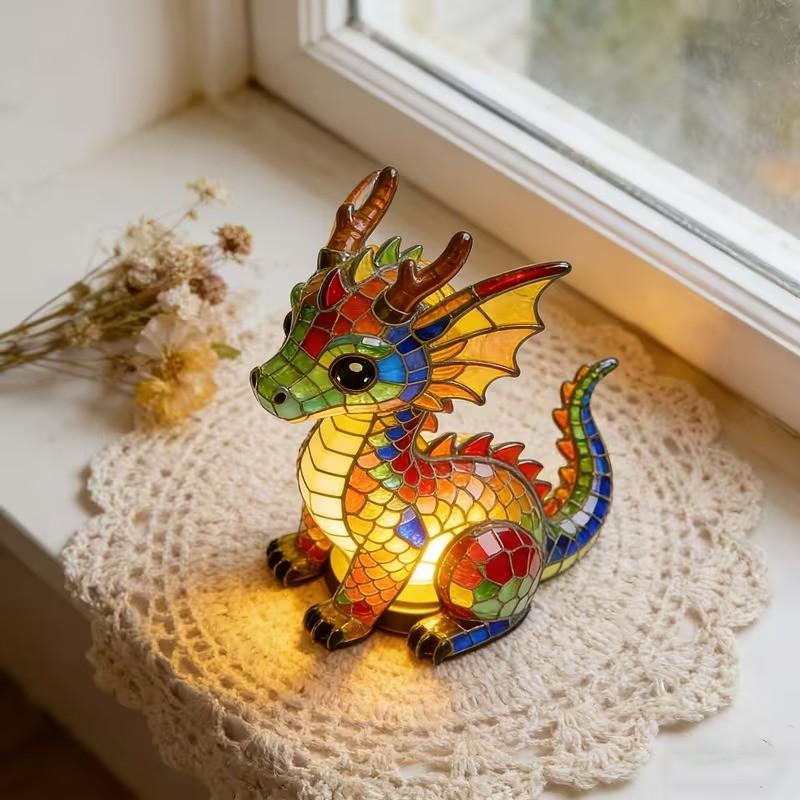 LED Lucky Dragon Resin Night Light – USB Ambiance Desk Lamp