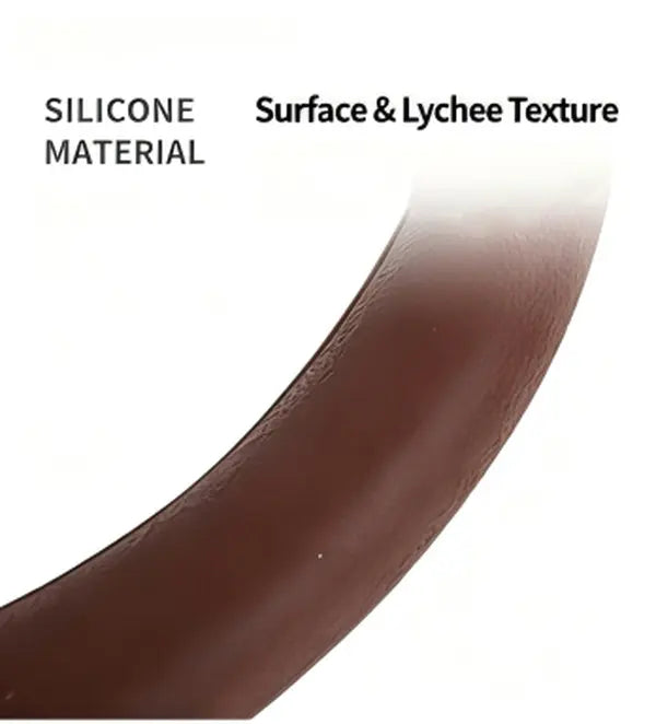 Universal Silicone Steering Wheel Cover – Non-Slip Soft Lychee Texture Auto Protector