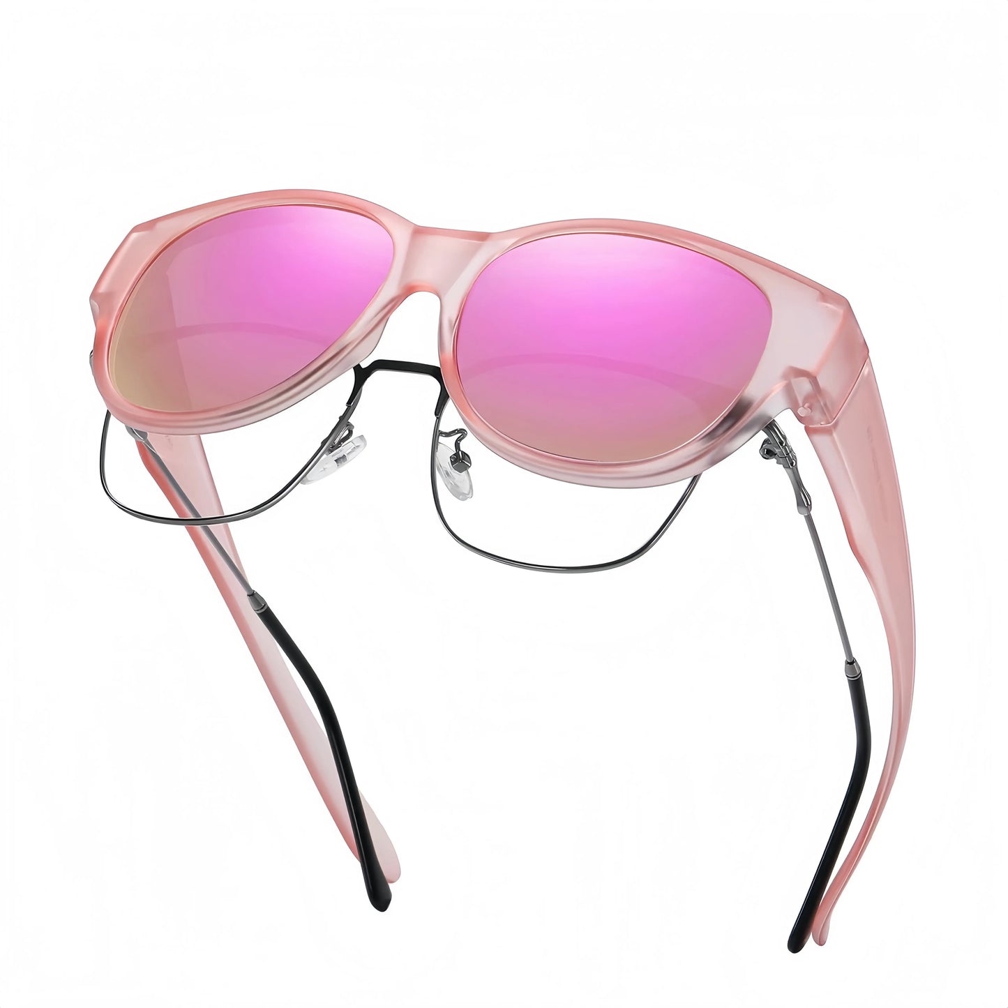 Oversized Square Fit-Over Sunglasses, UV400 Trendy Fashion Eyewear for Men Women