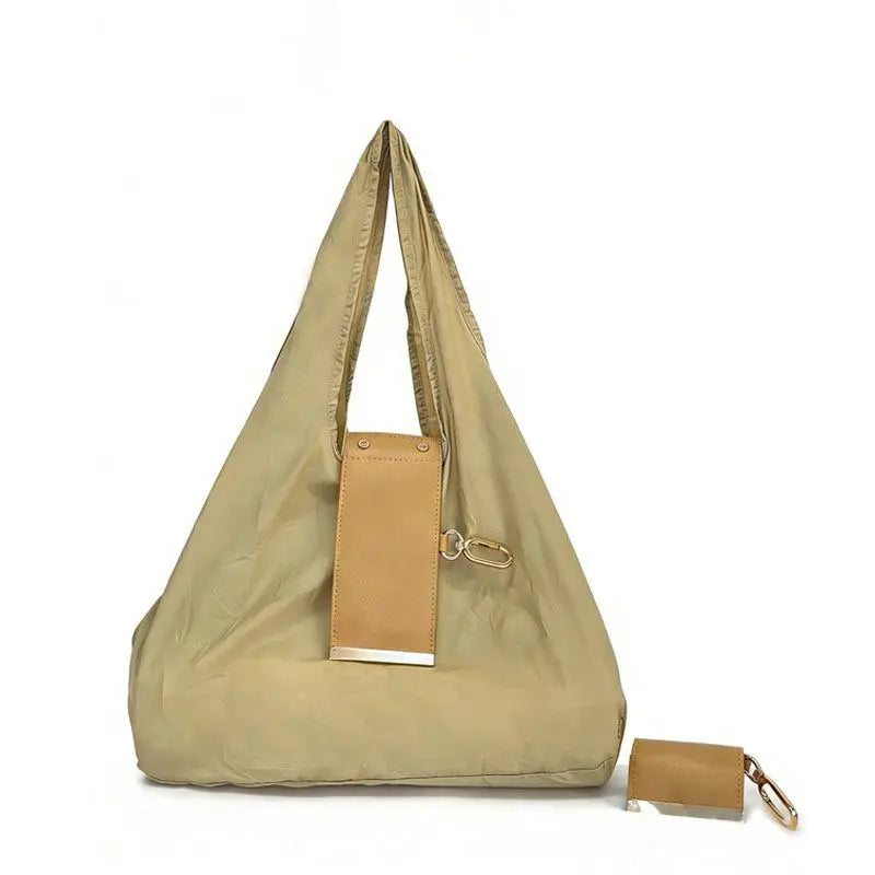 Compact Foldable Keychain Tote Bag – Expandable Reusable Grocery Shopping Bag with Key Ring