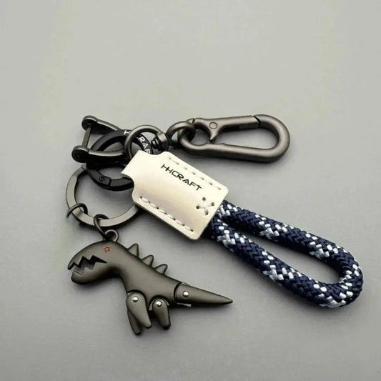 Leather-Mix Woven Rope Metal Charm Universal Car Key Chain - Bag Accessory, Sports & Outdoor Car Accessory, Handbag Pendant Small Gift, Car Key Chains, Universal Keychain
