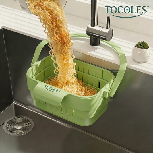 Foldable Hanging Kitchen Sink Strainer - Anti-Clog Drain Basket for Food Waste