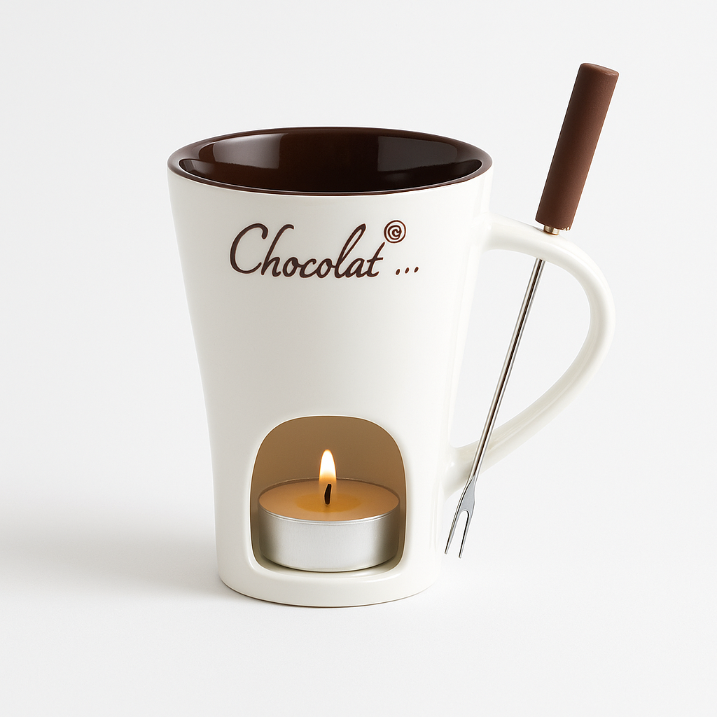 Ceramic Candle Heating Chocolate Fondue Mug