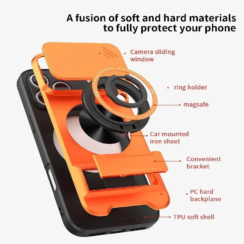 Mecha Push Window Magnetic Case for iPhone & Samsung S26 – Military Grade Shockproof Cover