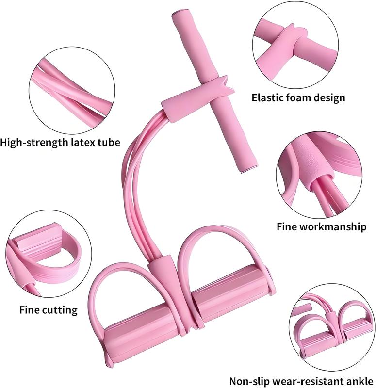 Portable Home Gym Pedal Puller - 6-Tube Resistance Band for Abdominal, Leg & Arm Training