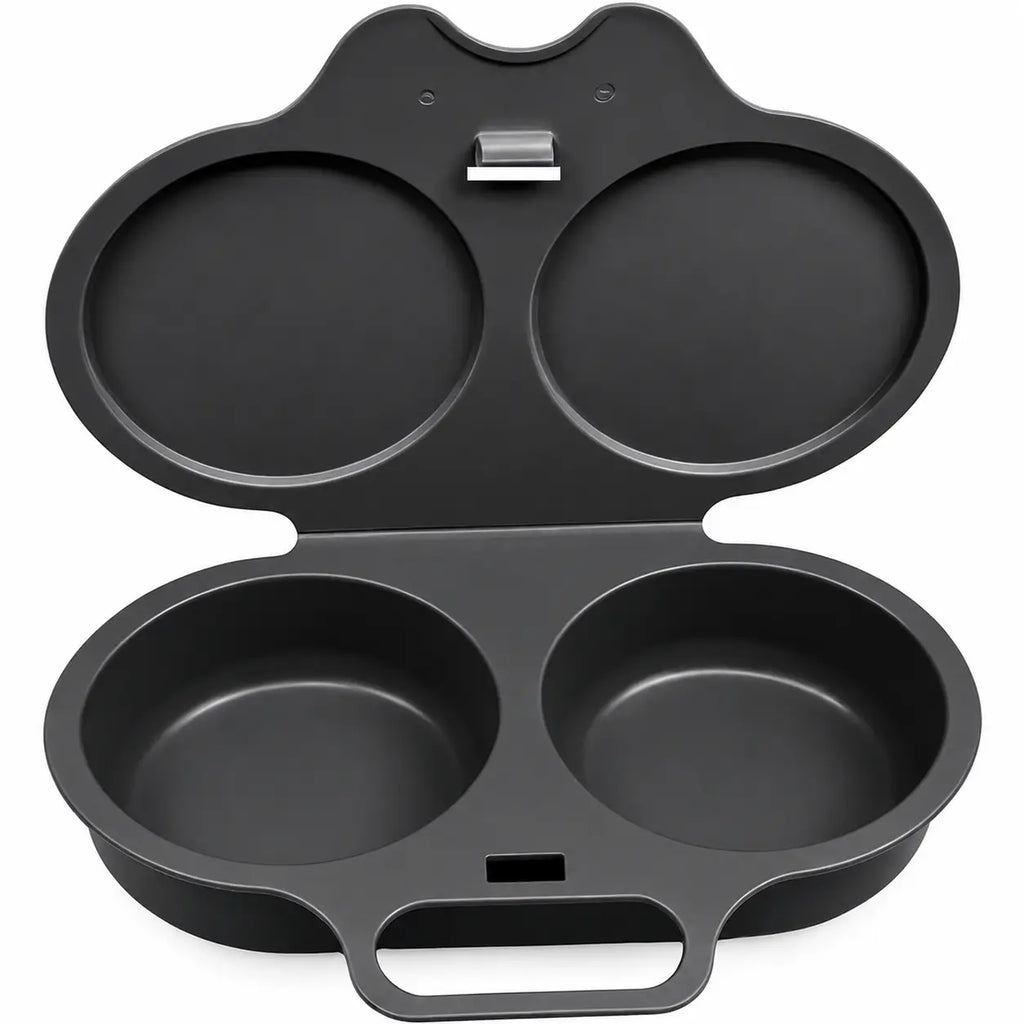 BPA-Free Microwave 2-Cup Egg Steamer Mold (Dark Gray) – Non-Stick Quick Prep Egg Cooker