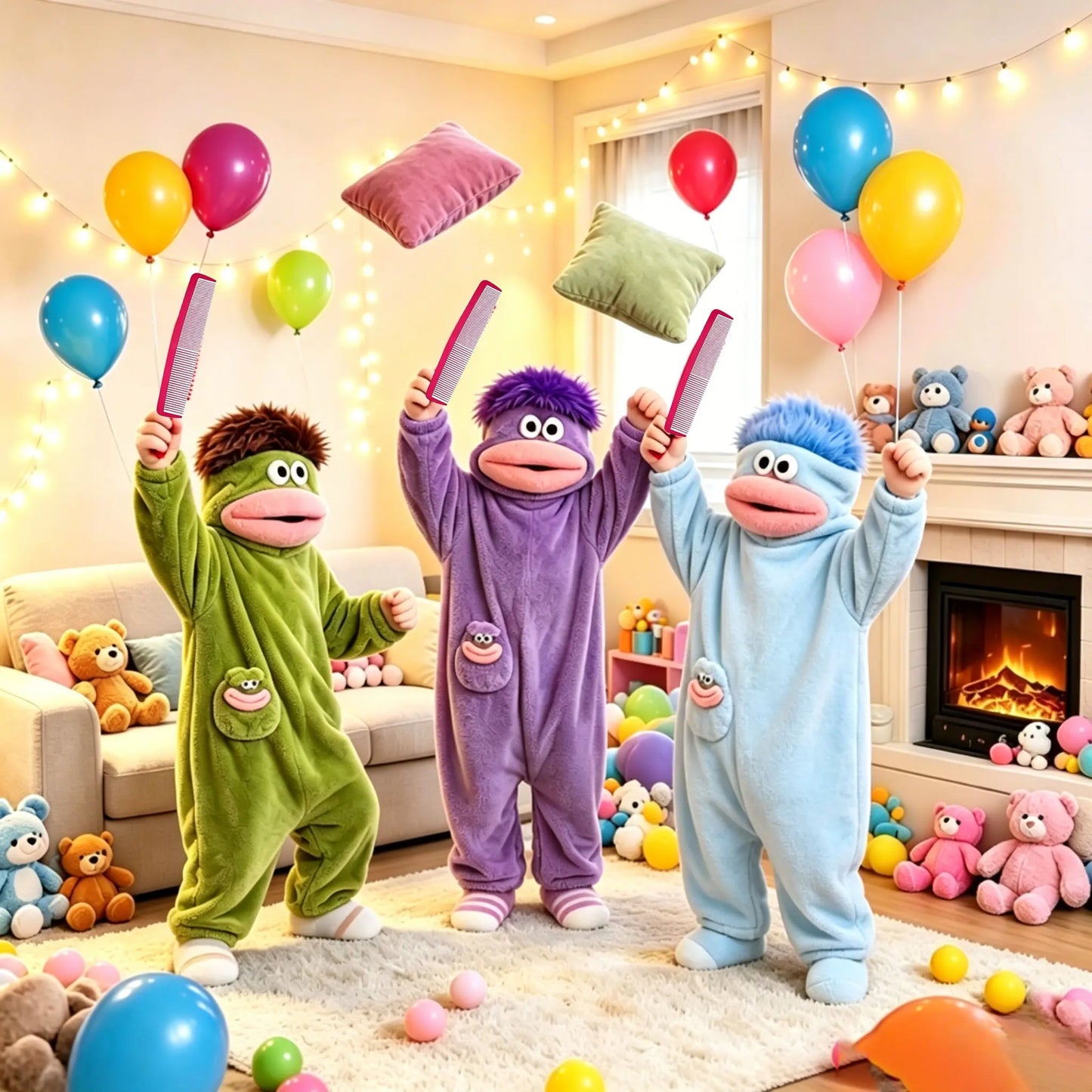 Msrlassn Cute Monster Pajamas Wearable Blanket Hoodie for Women Men, Oversize Soft Warm Cozy Pullover Home Loungewear Funny Pajamas Onesie, Father's Day Gift Perfect for Home Party Costume Halloween, One Size for Women Men