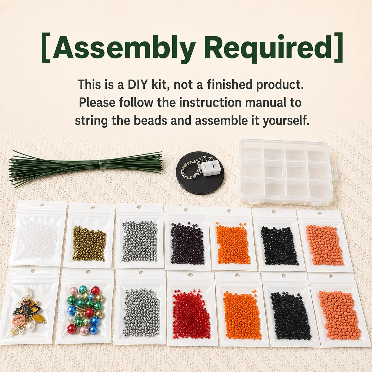 DIY Beaded Christmas Tree Kit with Crystal Beads & Metal Frame – Handmade Tabletop Holiday Decor
