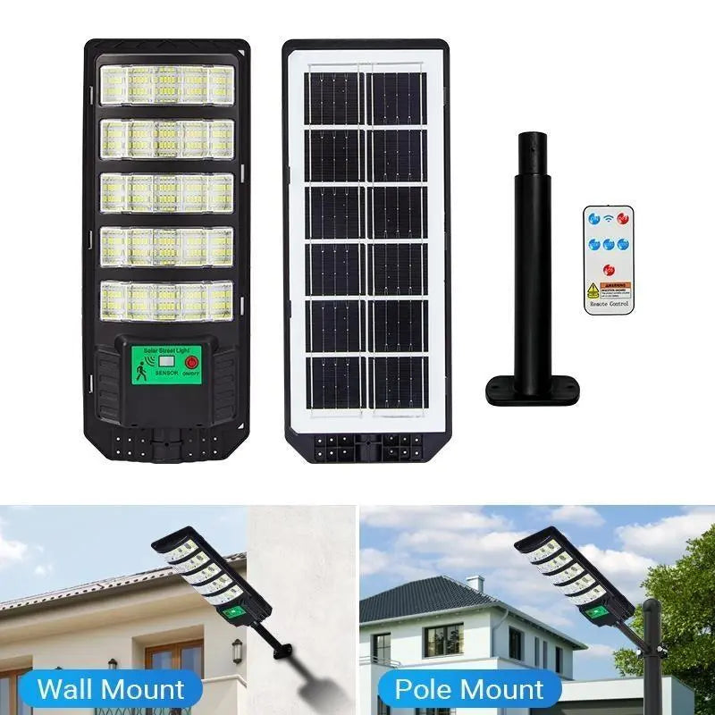 Upgraded Super Bright Solar Street Light: 120LM/W LED, Monocrystalline Panel & IP65 Waterproof