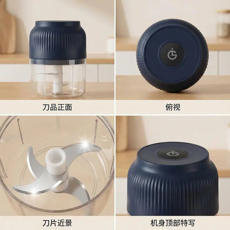 Electric Food Shredder, Mini Meat Grinder, Garlic Puree Maker, USB Charging, Portable Kitchen Gadget for Minced Meat, Vegetable, Onion, Ginger, Chili, Rechargeable Lithium Battery raccoon  cheese  grater lychee  peelers