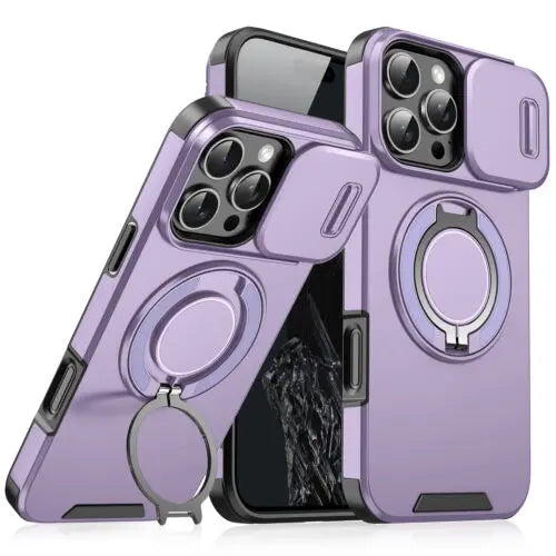 MagSafe Case with Slide Camera Cover & Ring Kickstand – Military Grade Shockproof for iPhone 17 Pro Max