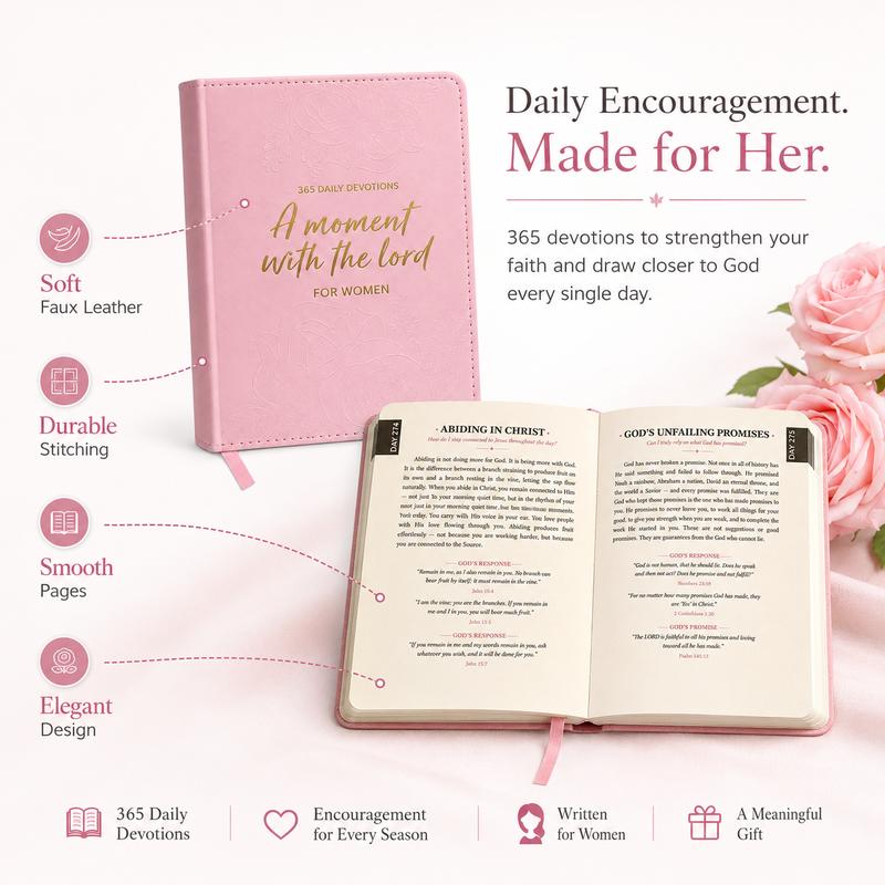 365-Day Embossed Faux Leather Daily Devotional Prayer Journal & Bible Study Book