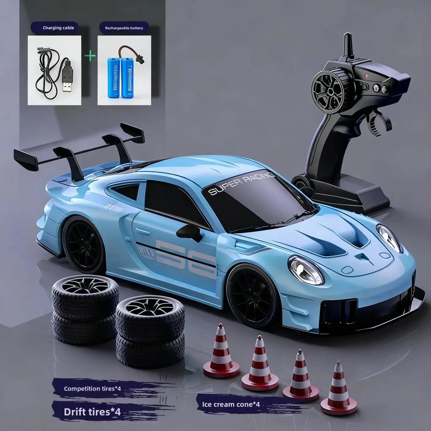 1：24 rc racing cars full proportional throttle ideal for solo practice neighborhood races birthday parties casual play and holiday gifts