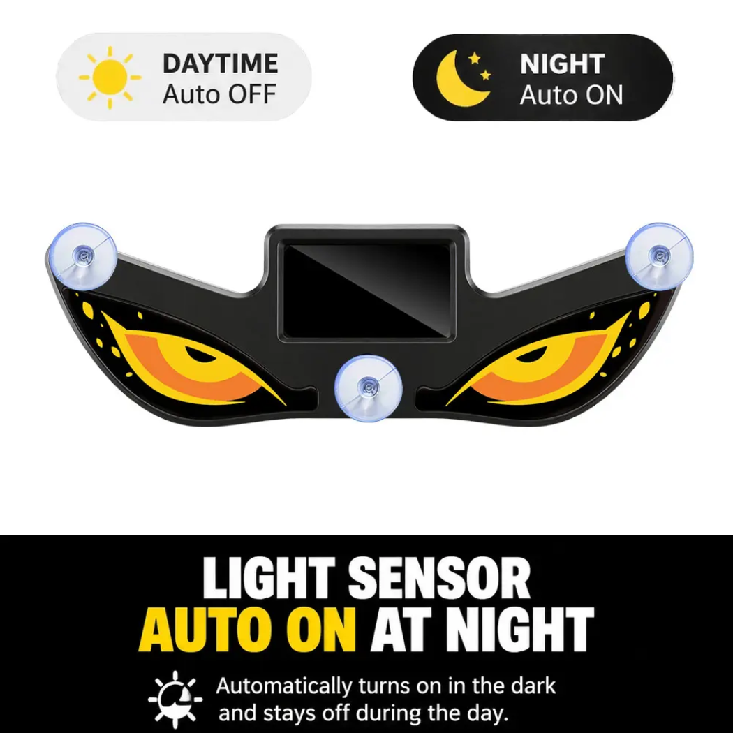 Solar LED Devil Eye Car Warning Light – Universal Rear Window Safety Light