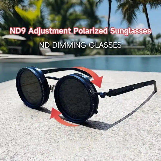 Polarized Round Sunglasses for Men Women, Retro Punk Style UV400 Protection Shades, Clear Vision Eyewear for Fishing Outdoor Activities