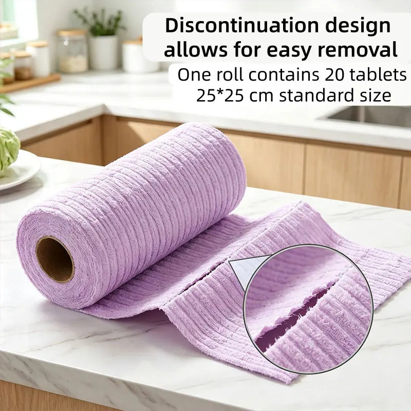20-Pack Tearable Antibacterial Microfiber Cleaning Cloths – Reusable Lint-Free Wet & Dry Scrubbing Rags (10"x10")
