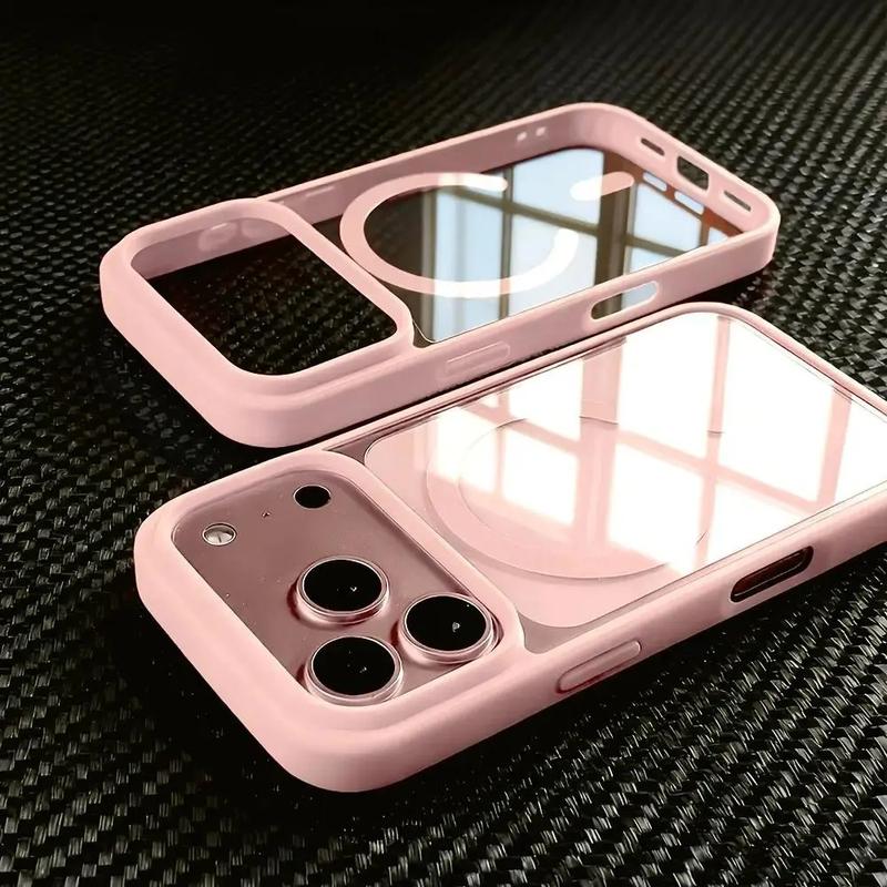 Burgundy Transparent MagSafe Phone Case for iPhone 18 Pro Max – Clear Shockproof Cover