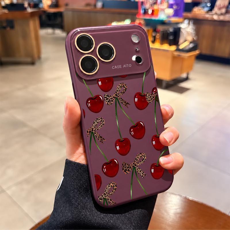 Coquette Cherry Bow Clear Case for iPhone 18 Pro Max – Trendy Cherry Aesthetic Phone Cover