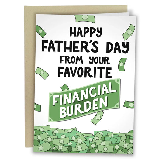 Funny Artist Hand-Drawn Father's Day Card - 5x7 Inch Greeting Card with Kraft Envelope
