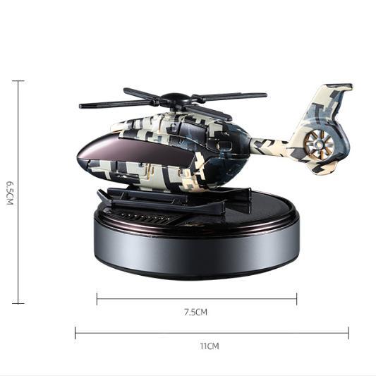 Solar-Powered Rotating Helicopter Aluminum Alloy Car Aromatherapy Diffuser