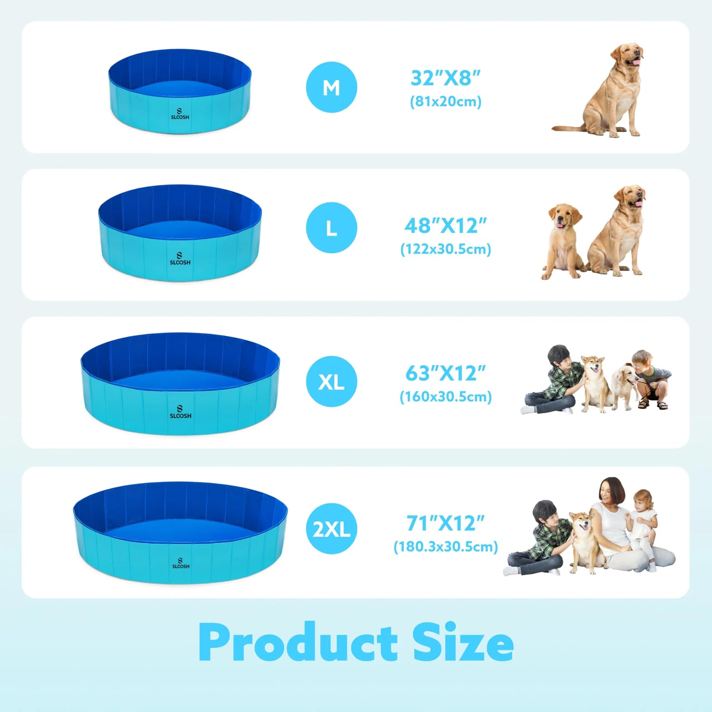 Foldable Hard Plastic Dog Kiddie Pool & Pet Bath Tub - Portable Anti-Slip Swimming Pool for Indoor/Outdoor Use