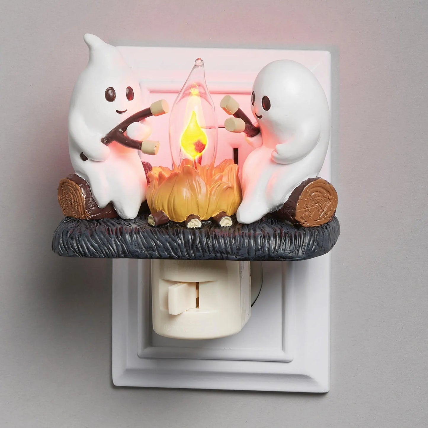 Ghosts Campfire Night Light – Plug-in Flicker Flame LED Wall Lamp