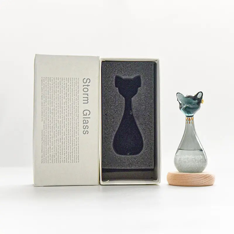 Cat-Shaped Storm Glass Weather Predictor for Home & Office Decor