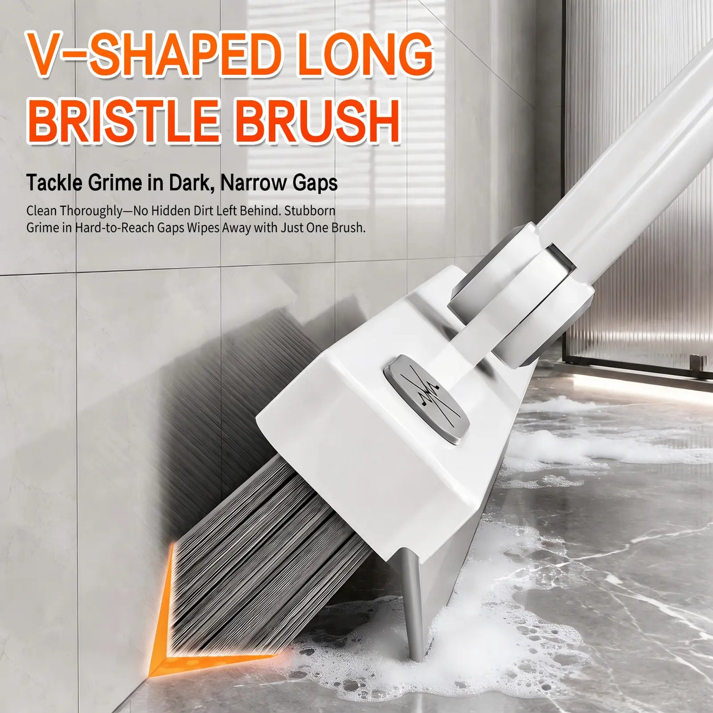 360° Rotating Extendable Gap Brush – No-Touch Deep Cleaner for Windows & Tile Tracks